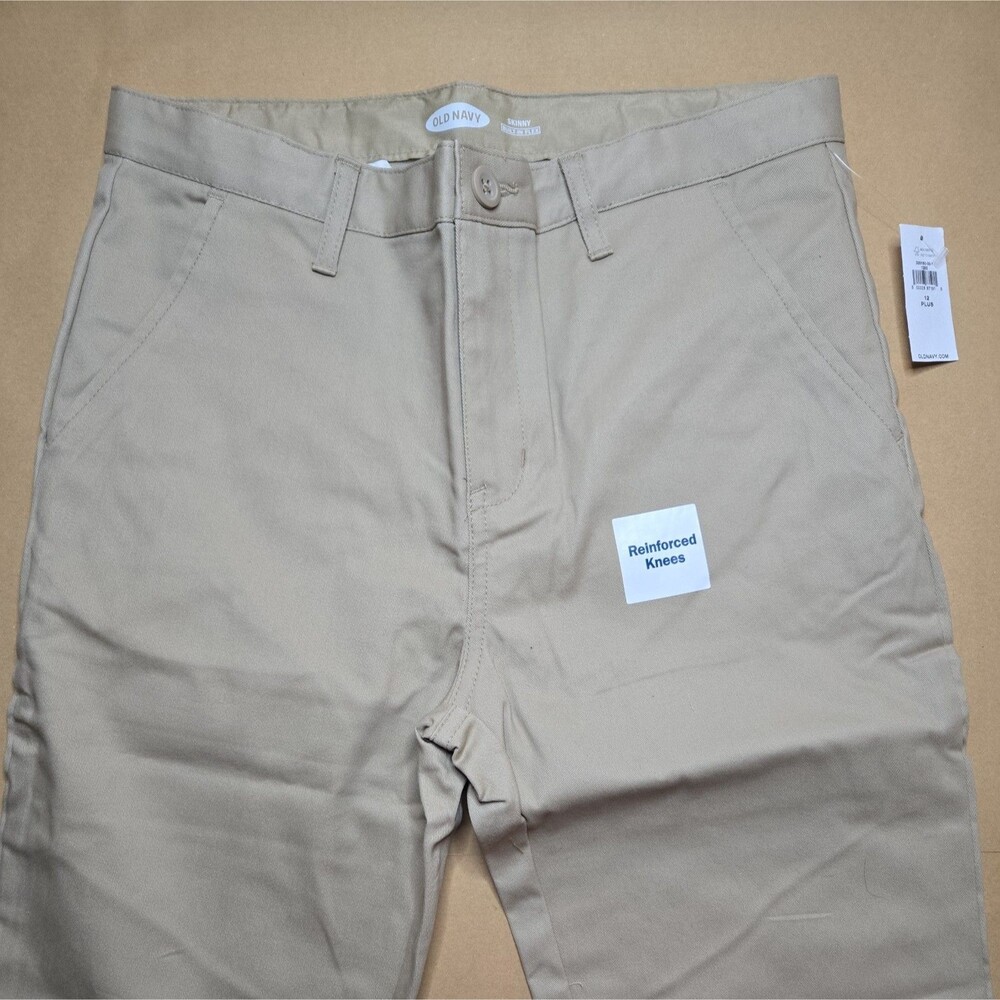 Old Navy Skinny Built in Flex W/ Adjustable Waist Khaki Pants, Size 12 Plus